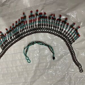 Colorful Beaded Necklace and Bracelet Set